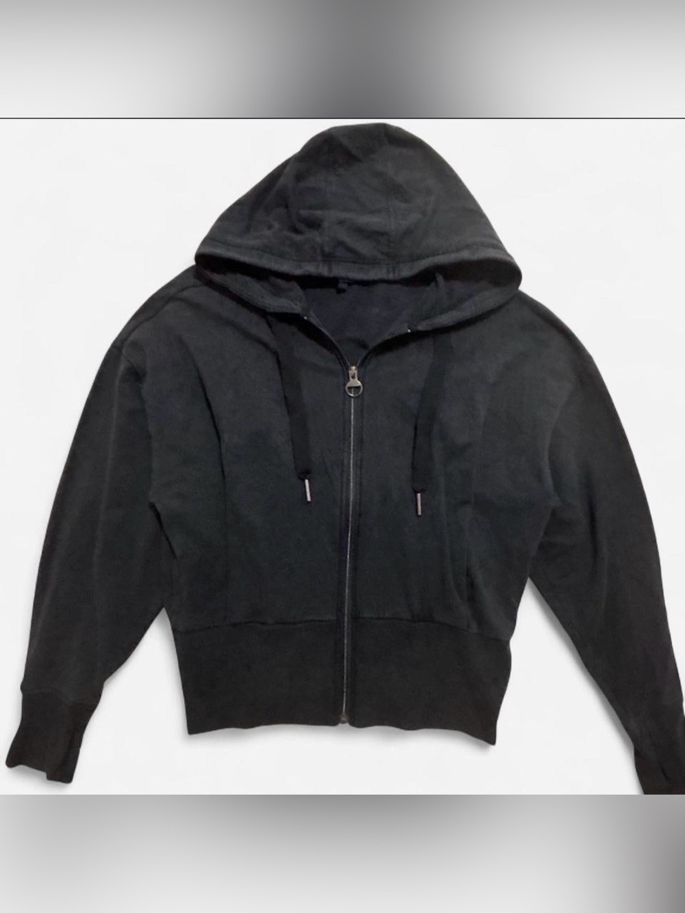 Athleta Black Cropped Full-Zip Hoodie